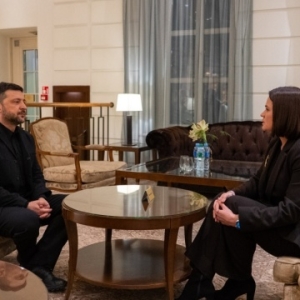 泽连斯基在立陶宛首都会见白俄罗斯反对派领袖——来源：乌克兰国家通讯社